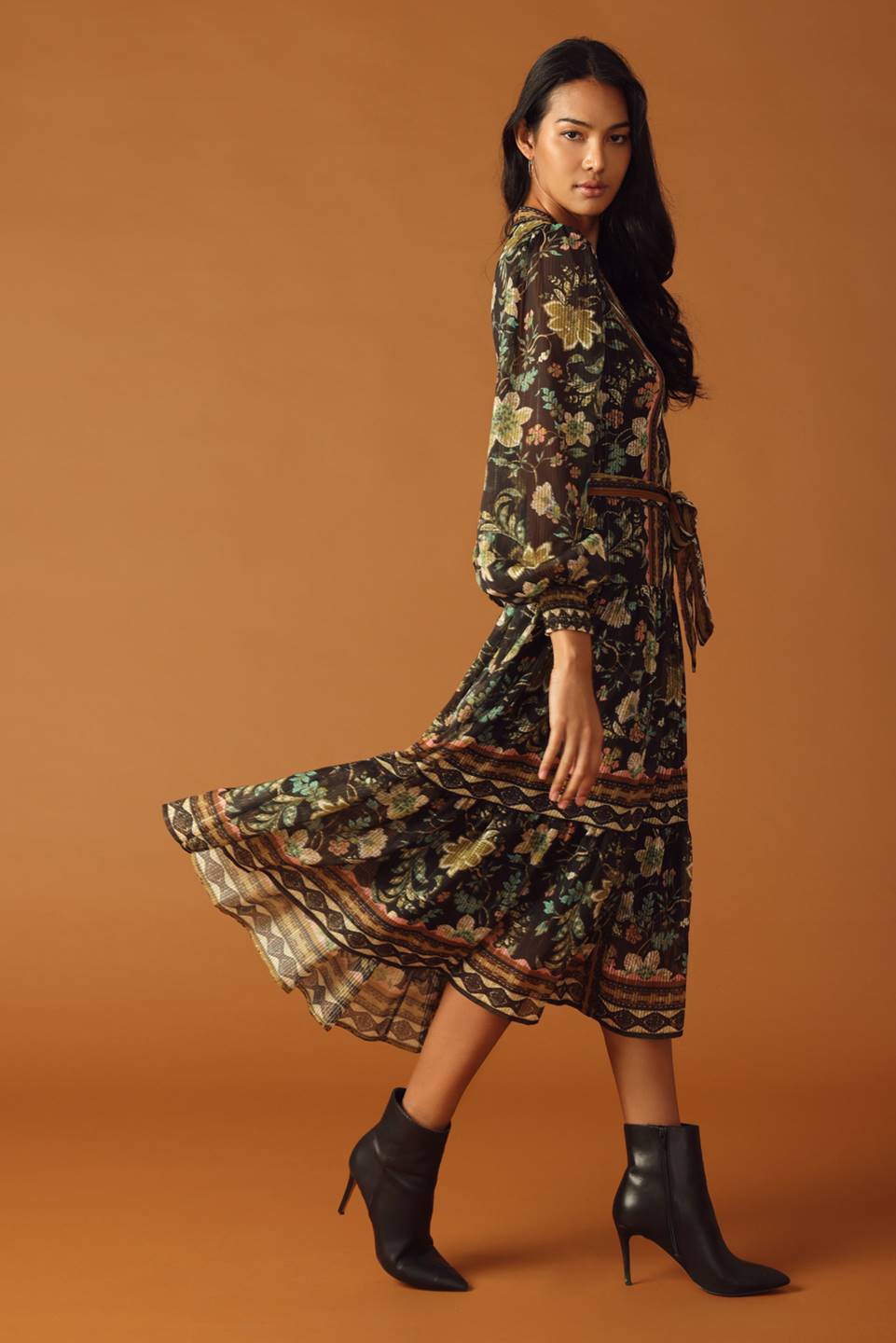 ALONG THE WAY WOVEN MIDI DRESS Flying Tomato